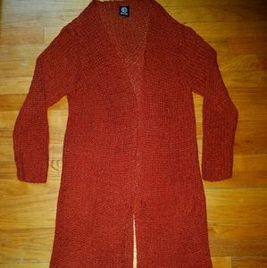 Rust Orange Knit Duster